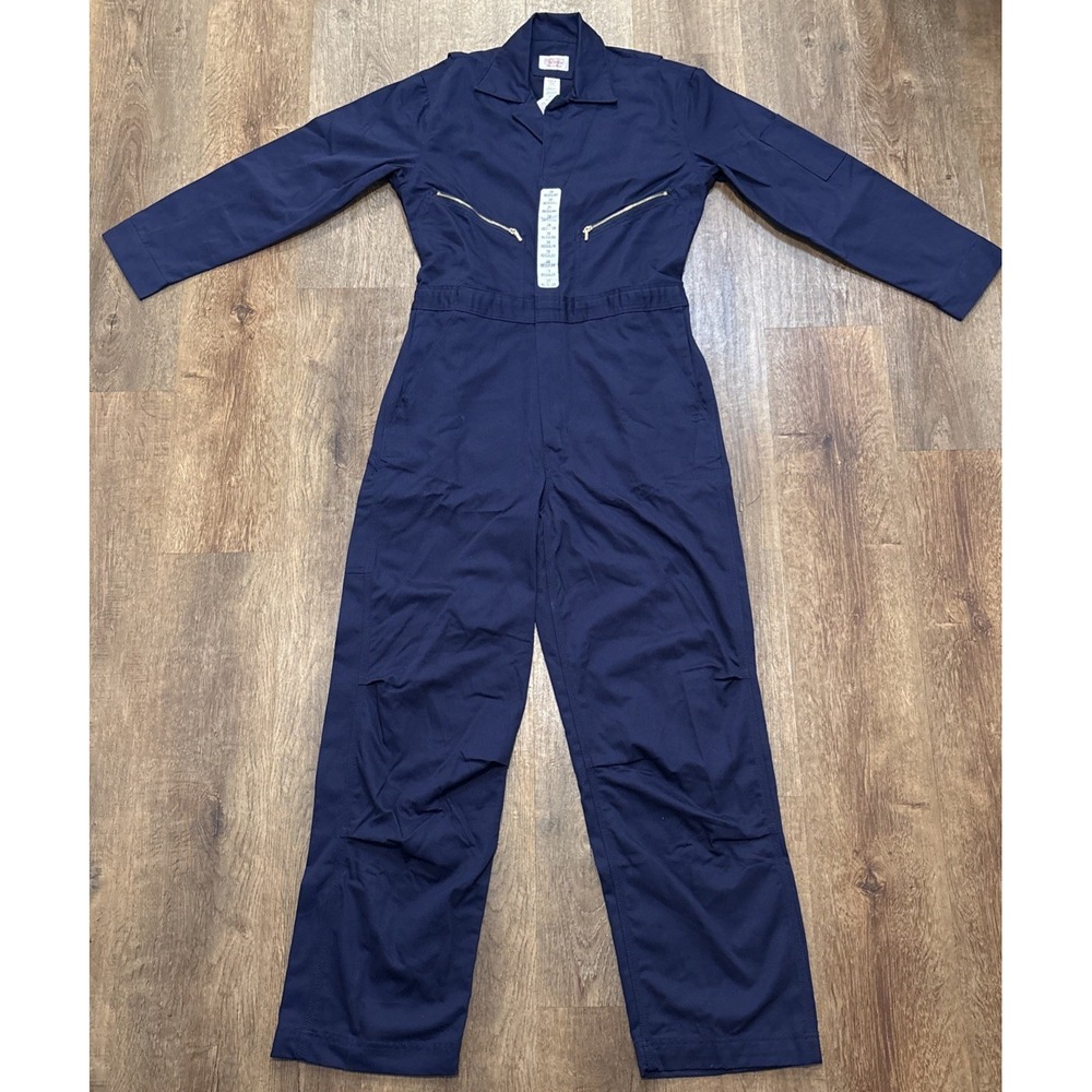 Walls Coveralls 38 Regular  Master Made Blue Mechanic Work Wear Long Sleeve